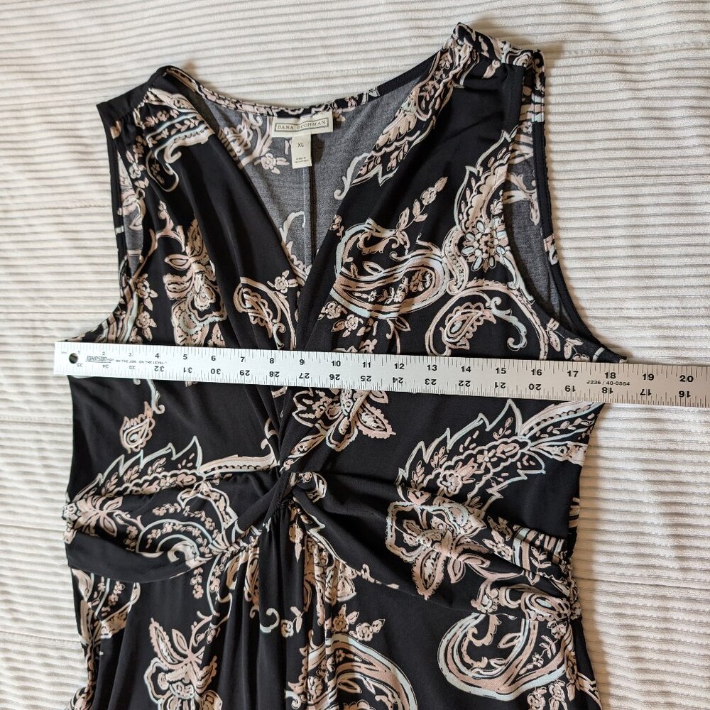 Dana Buchman sleeveless a-line shift dress paisley print XL EUC - Picture 5 of 11
